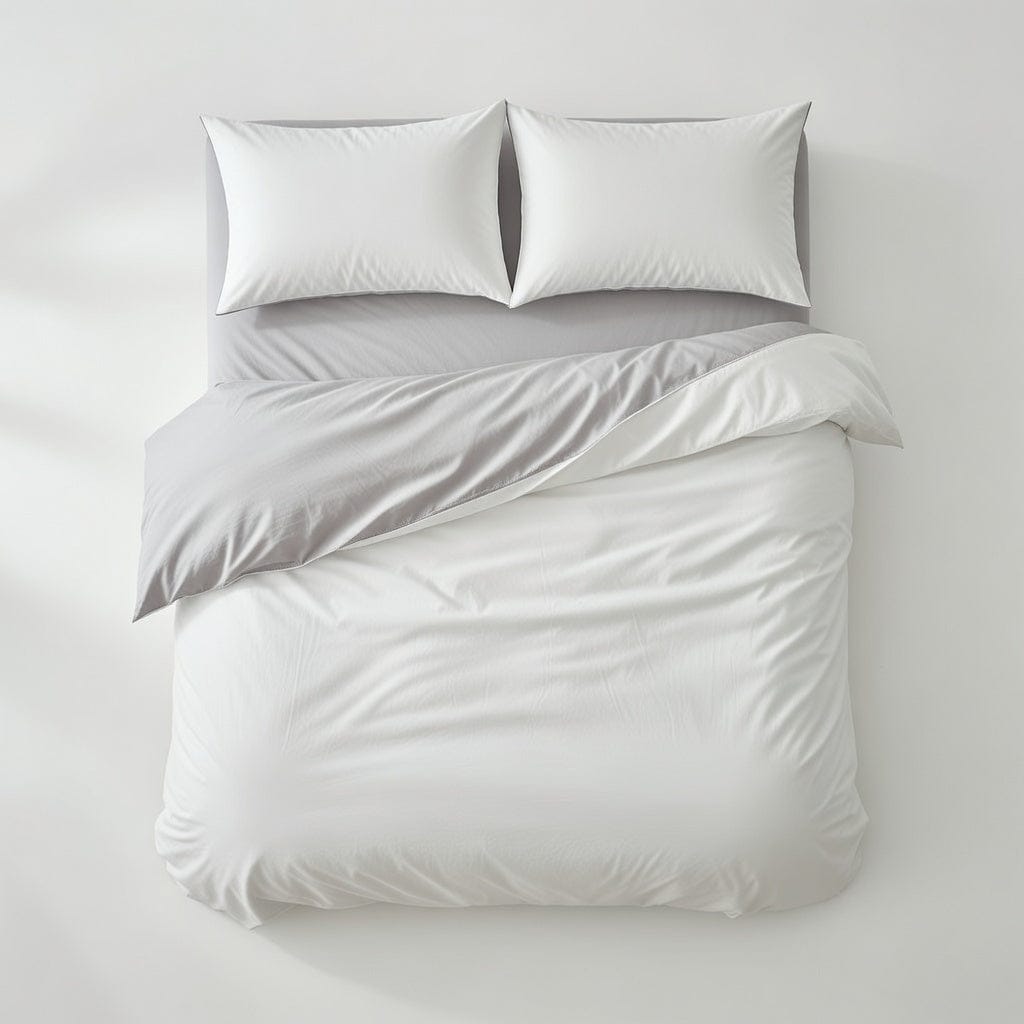 Houssea Housse de Couette Microfibre Blanche - Confort Luxueux