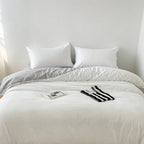 Houssea Housse de Couette Microfibre Blanche - Confort Luxueux
