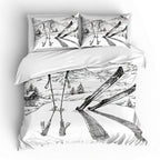 Houssea Housse de Couette Montagne - Confort Velouté et Style Naturel