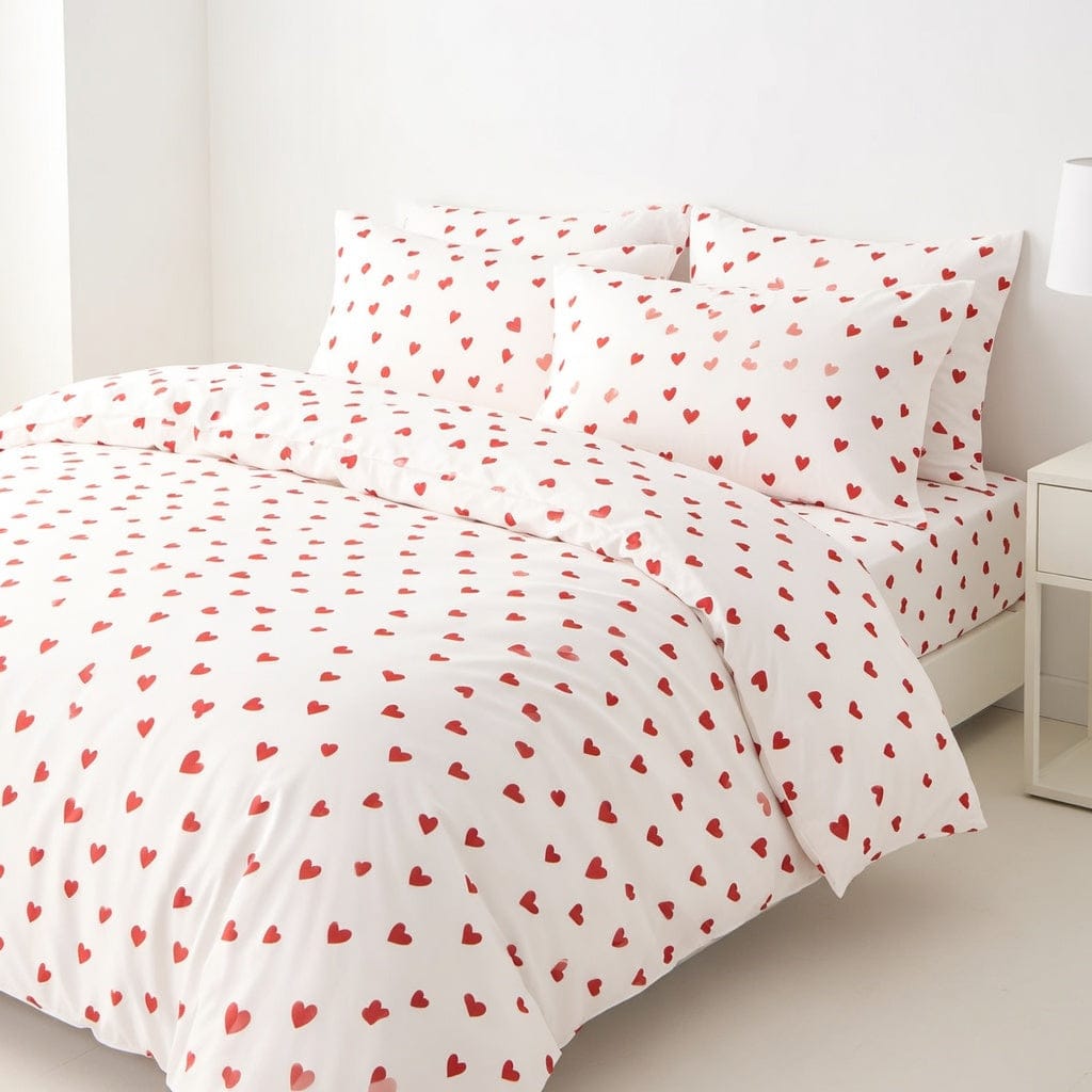 Houssea Housse de Couette Motif Cœur - Douceur Romantique