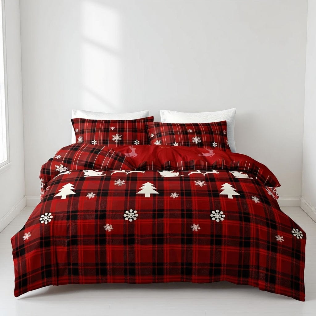 Houssea Housse de Couette Noël - Enchantée pour Nuits Féeriques