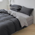 Houssea Housse de Couette Noire en Microfibre - Luxe et Confort