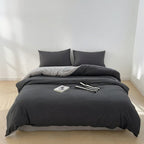 Houssea Housse de Couette Noire en Microfibre - Luxe et Confort