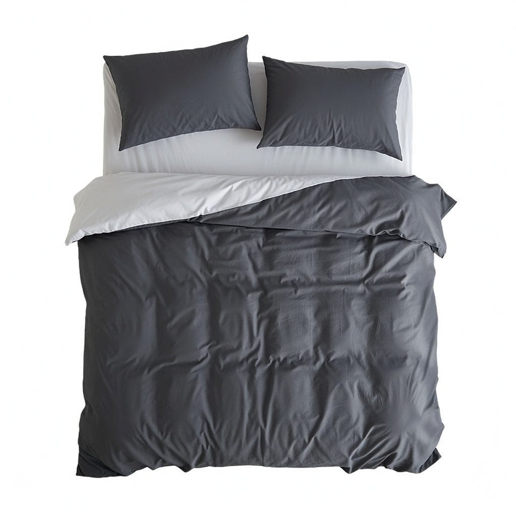 Houssea Housse de Couette Noire en Microfibre - Luxe et Confort