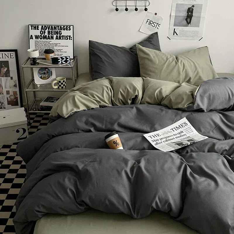 Houssea Housse de Couette Noire en Polyester - Élégance et Confort