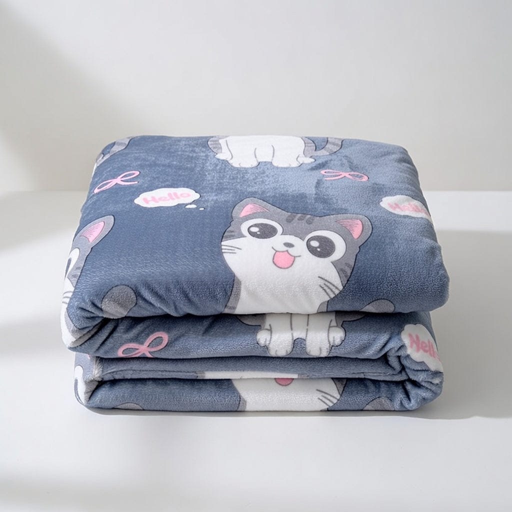 Houssea Housse de Couette Polaire Bleue - Confort Absolu