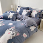 Houssea Housse de Couette Polaire Bleue - Confort Absolu
