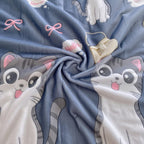 Houssea Housse de Couette Polaire Bleue - Confort Absolu