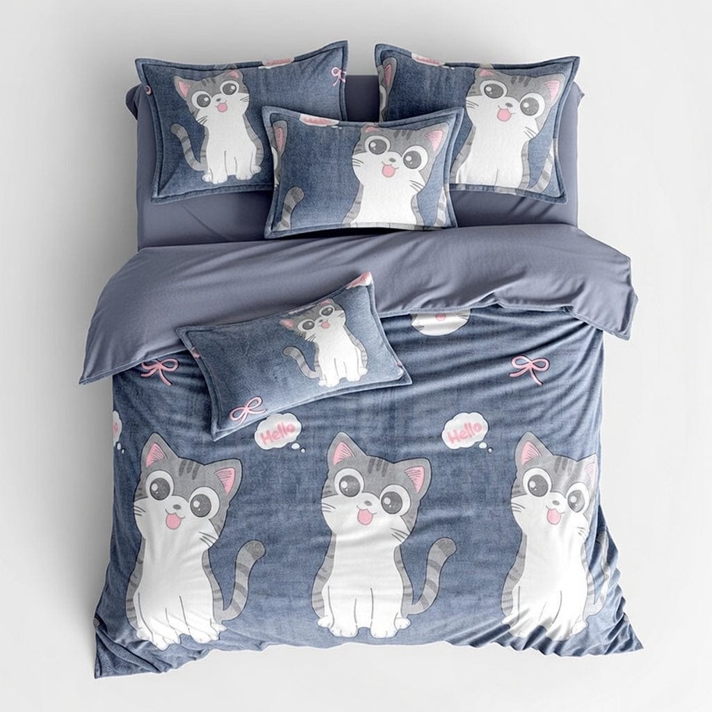 Houssea Housse de Couette Polaire Bleue - Confort Absolu