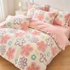 Houssea Housse de Couette Polaire Fleurie - Confort et Élégance