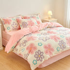 Houssea Housse de Couette Polaire Fleurie - Confort et Élégance