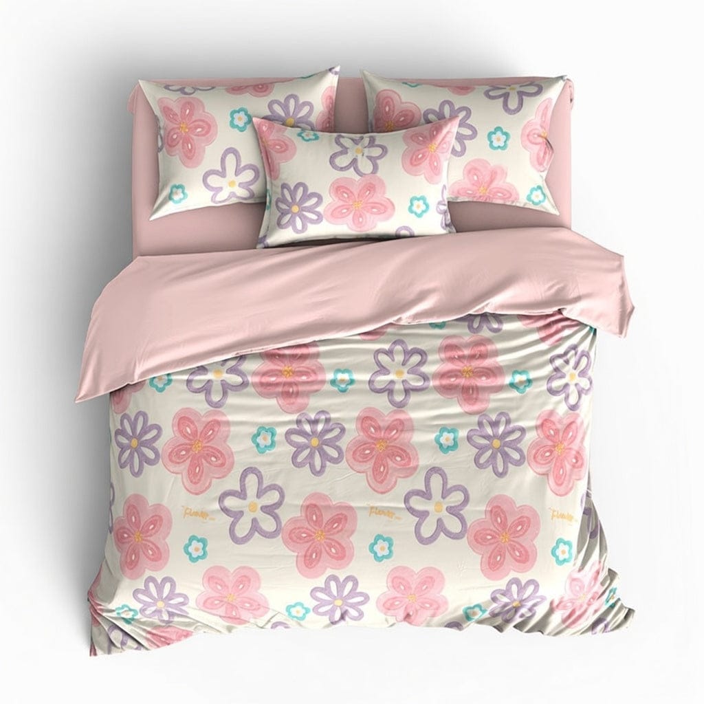 Houssea Housse de Couette Polaire Fleurie - Confort et Élégance