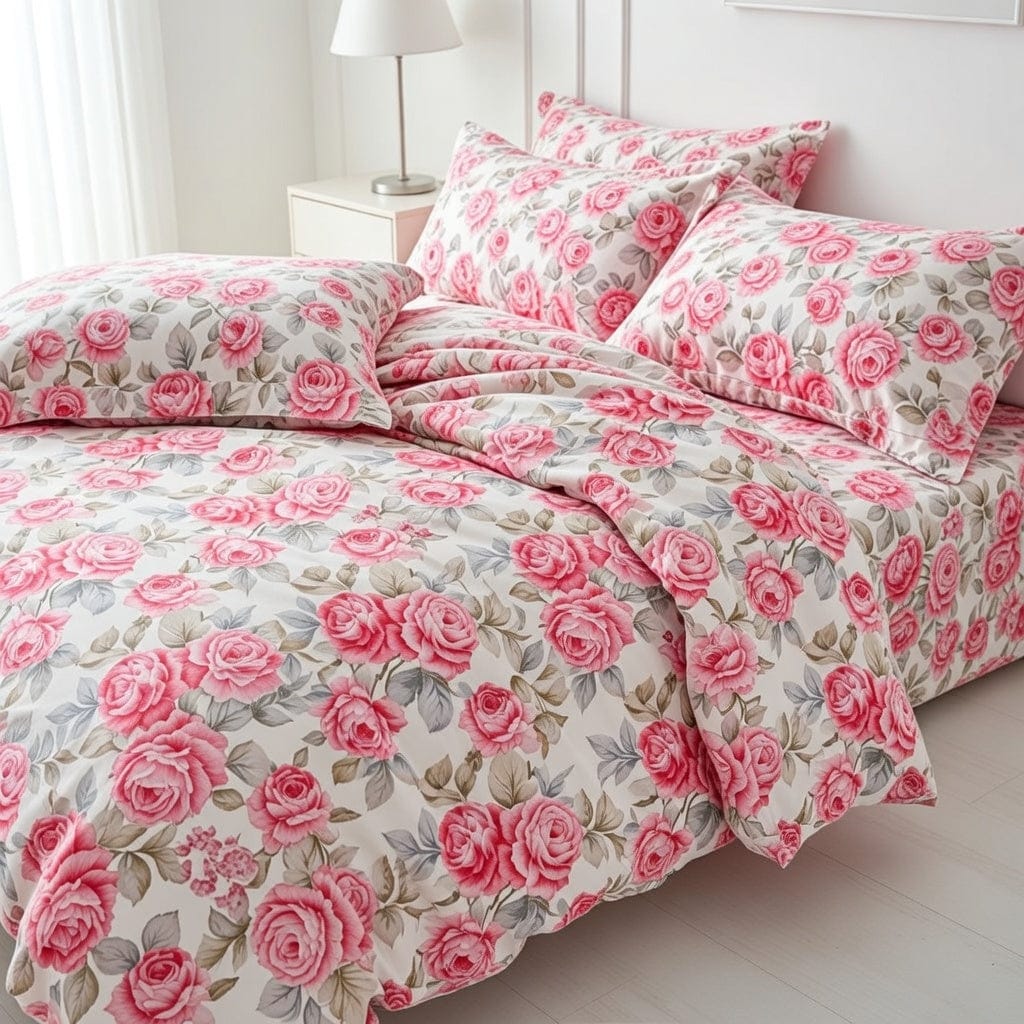 Houssea Housse de Couette Polyester Florale - Confort Luxueux