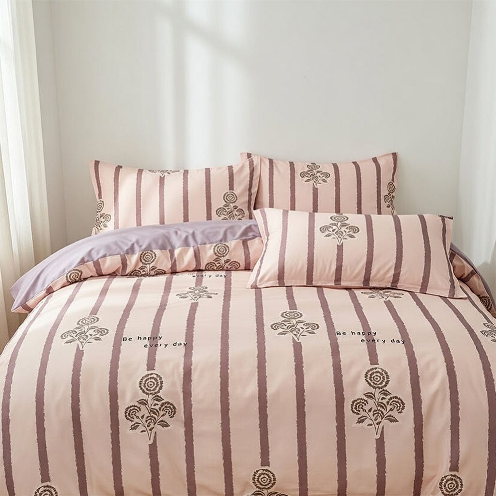 Houssea Housse de Couette Rayures en Coton - Confort Luxueux