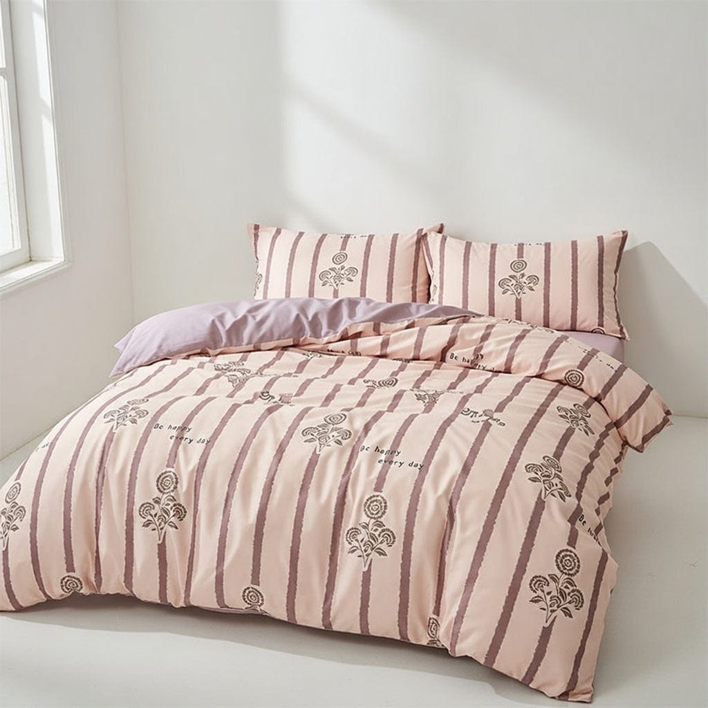 Houssea Housse de Couette Rayures en Coton - Confort Luxueux