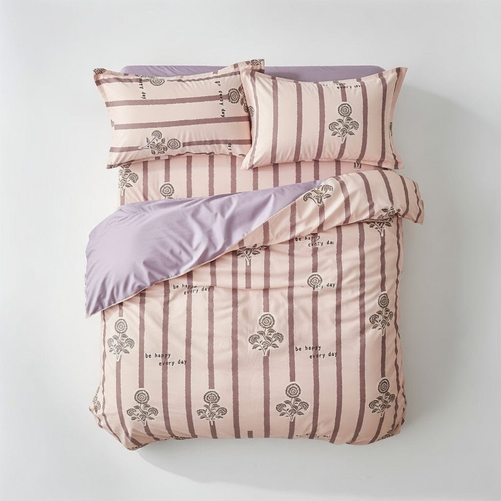 Houssea Housse de Couette Rayures en Coton - Confort Luxueux