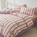 Houssea Housse de Couette Rayures en Coton - Confort Luxueux