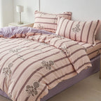 Houssea Housse de Couette Rayures en Coton - Confort Luxueux