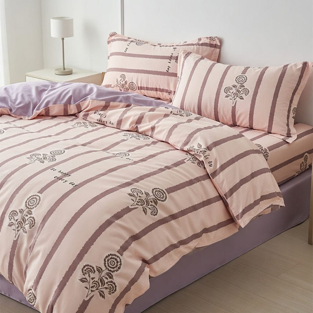 Houssea Housse de Couette Rayures en Coton - Confort Luxueux
