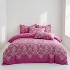 Houssea Housse de Couette Rose Bohème - Confort et Élégance