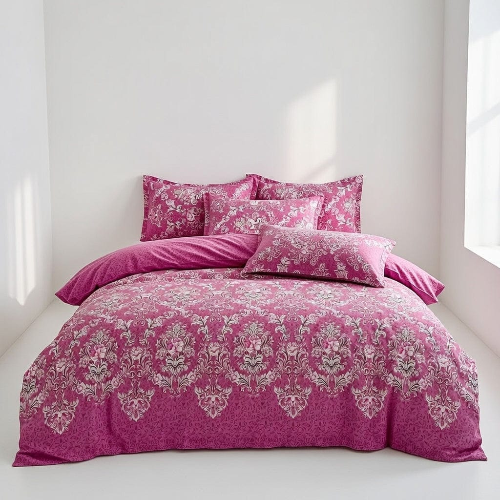 Houssea Housse de Couette Rose Bohème - Confort et Élégance