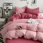 Houssea Housse de Couette Rose Élégante - Confort et Style Japonais