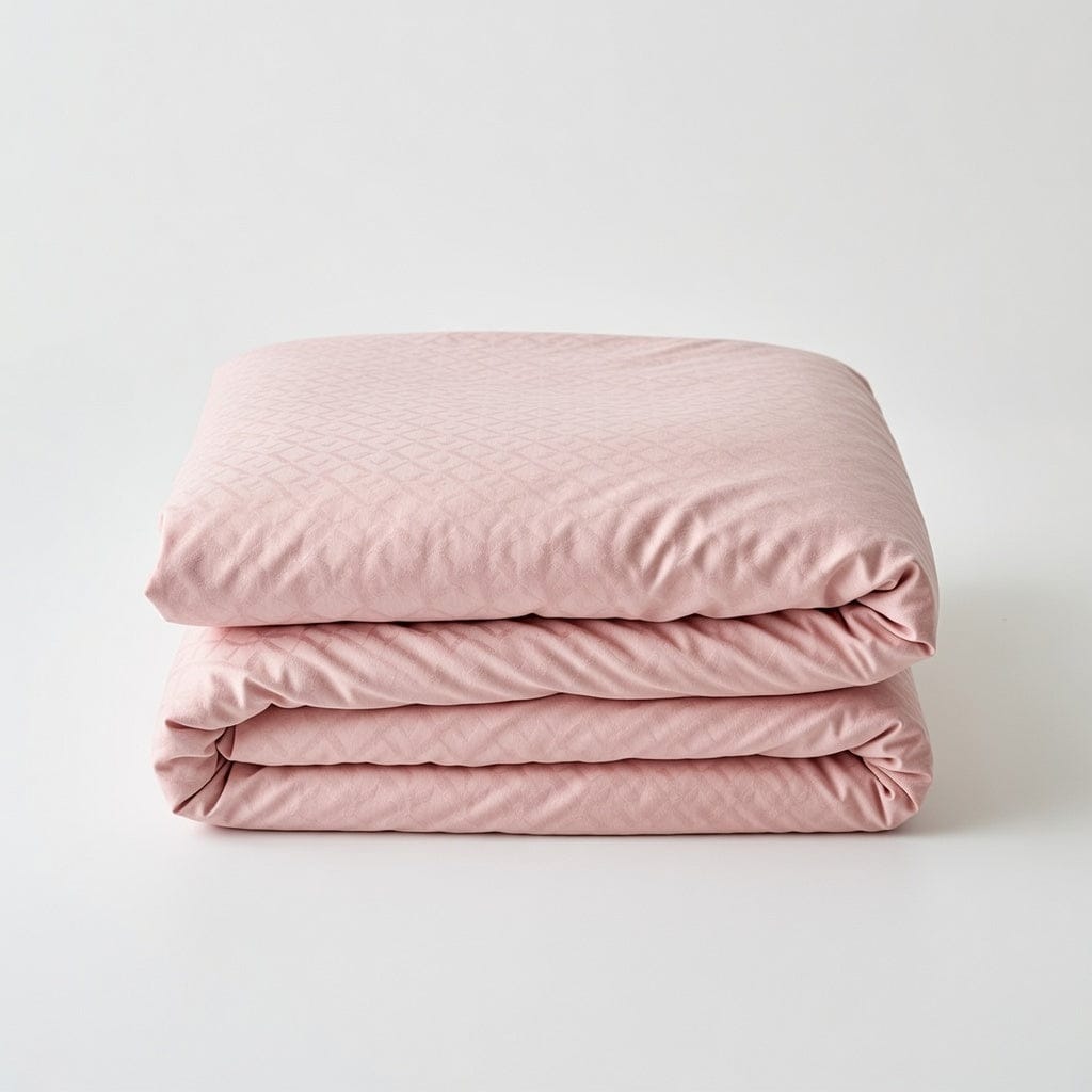 Houssea Housse de Couette Rose en Coton Jacquard - Confort Luxueux