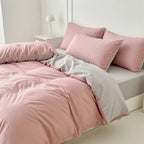 Houssea Housse de Couette Rose en Coton Jacquard - Confort Luxueux