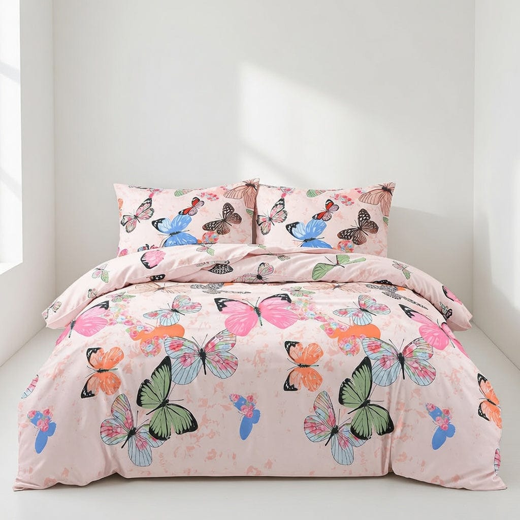 Houssea Housse de Couette Rose en Polyester - Confort Absolu
