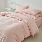 Houssea Housse de Couette Rose Microfibre - Confort Luxueux
