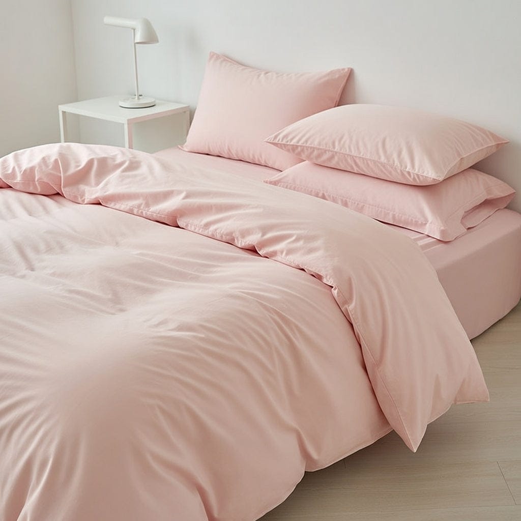 Houssea Housse de Couette Rose Microfibre - Confort Luxueux