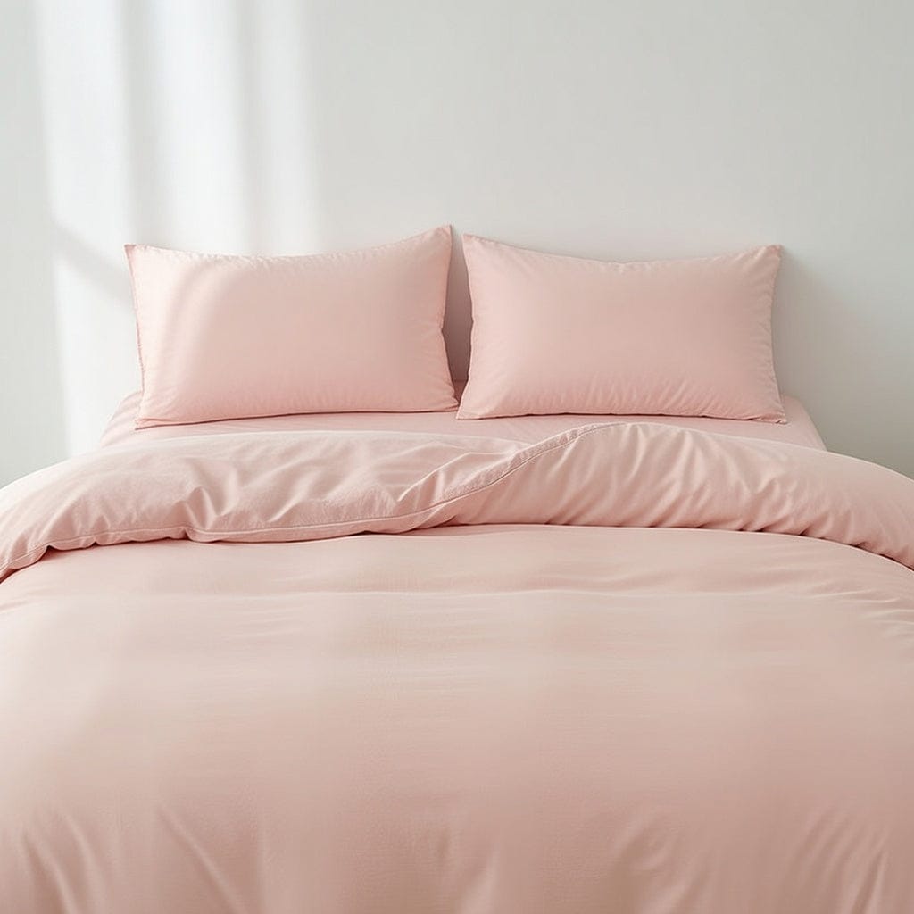 Houssea Housse de Couette Rose Microfibre - Confort Luxueux