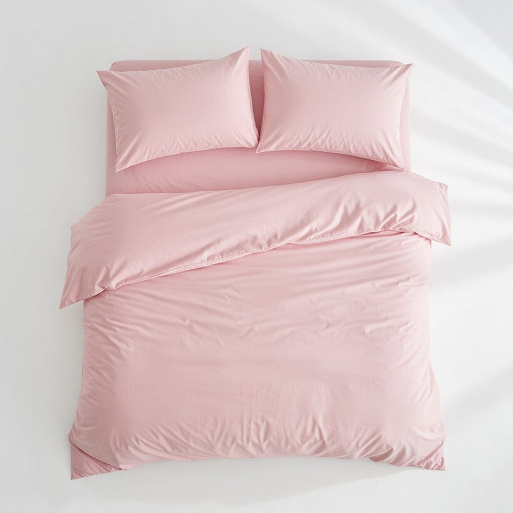 Houssea Housse de Couette Rose Microfibre - Confort Luxueux