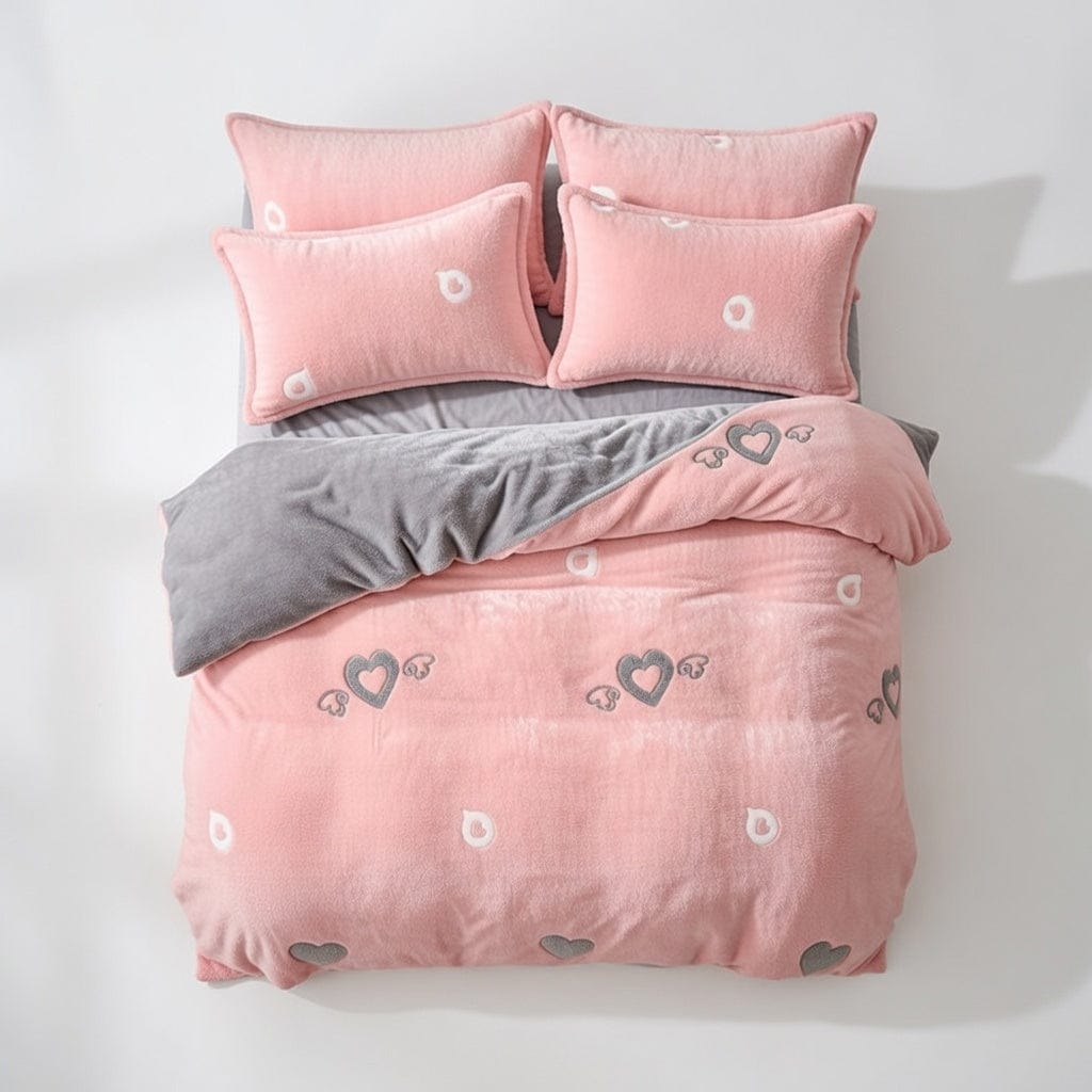 Houssea Housse de Couette Rose Pâle - Douceur Veloutée et Confort