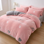 Houssea Housse de Couette Rose Pâle - Douceur Veloutée et Confort