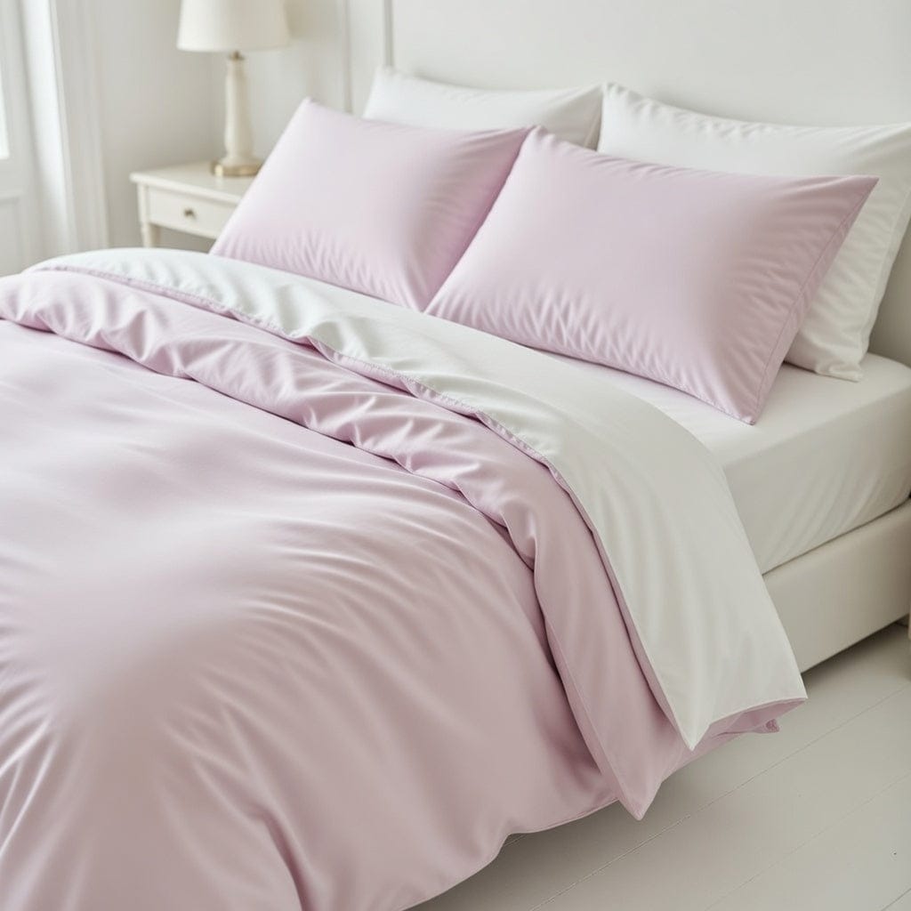 Houssea Housse de Couette Rose Poudré - Confort et Élégance