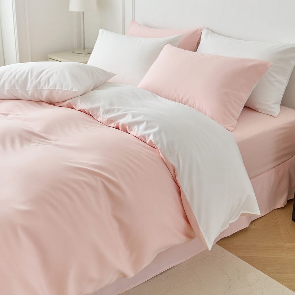Houssea Housse de Couette Rose Poudré - Confort et Raffinement