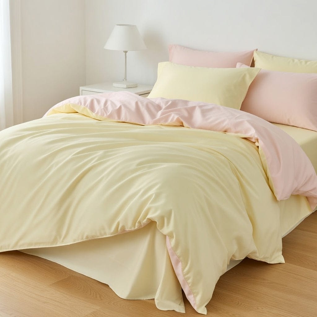 Houssea Housse de Couette Rose Poudré - Confort Luxueux et Douceur