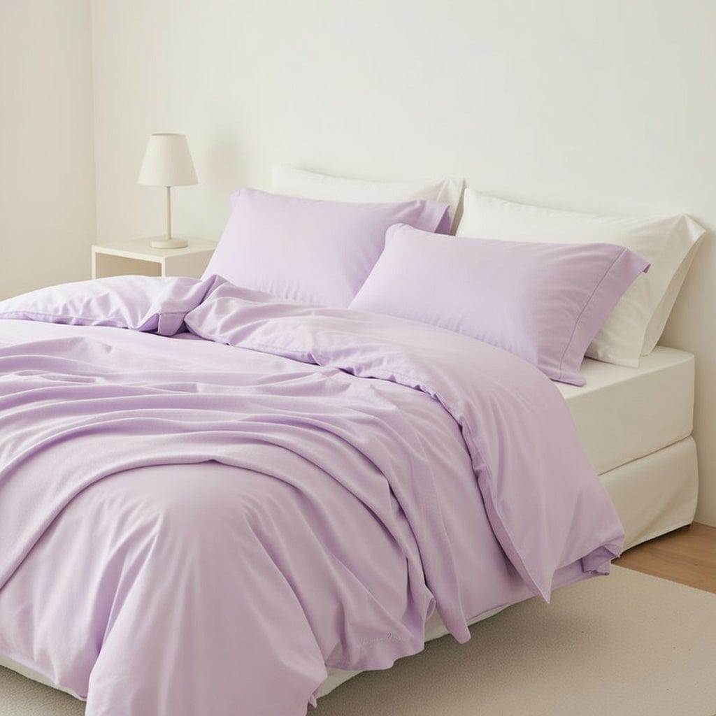 Houssea Housse de Couette Rose Poudré en Coton - Douceur Absolue