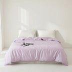 Houssea Housse de Couette Rose Poudré en Coton - Douceur Absolue
