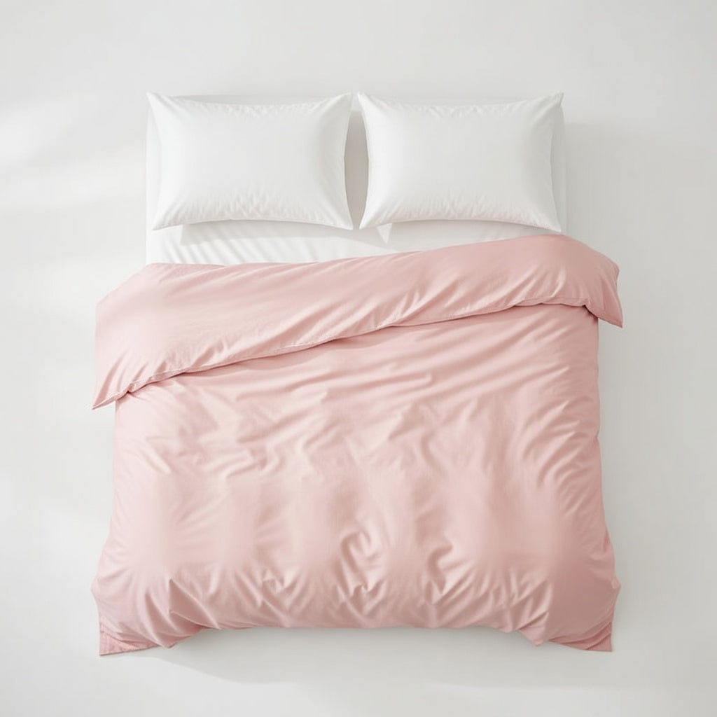 Houssea Housse de Couette Rose Poudré en Coton - Douceur Luxueuse
