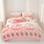 Houssea Housse de Couette Rose Veloutée pour Nuits Douillettes