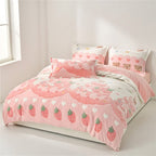 Houssea Housse de Couette Rose Veloutée pour Nuits Douillettes
