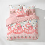 Houssea Housse de Couette Rose Veloutée pour Nuits Douillettes