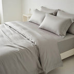 Houssea Housse de Couette Soie Grise - Luxe et Confort