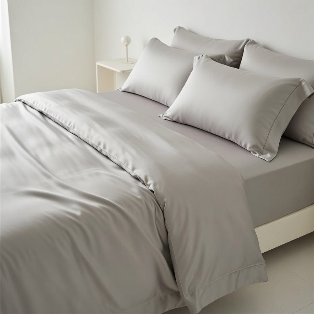 Houssea Housse de Couette Soie Grise - Luxe et Confort