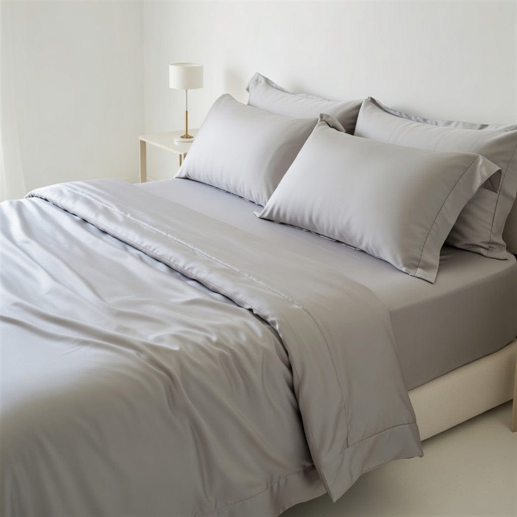 Houssea Housse de Couette Soie Grise - Luxe et Confort