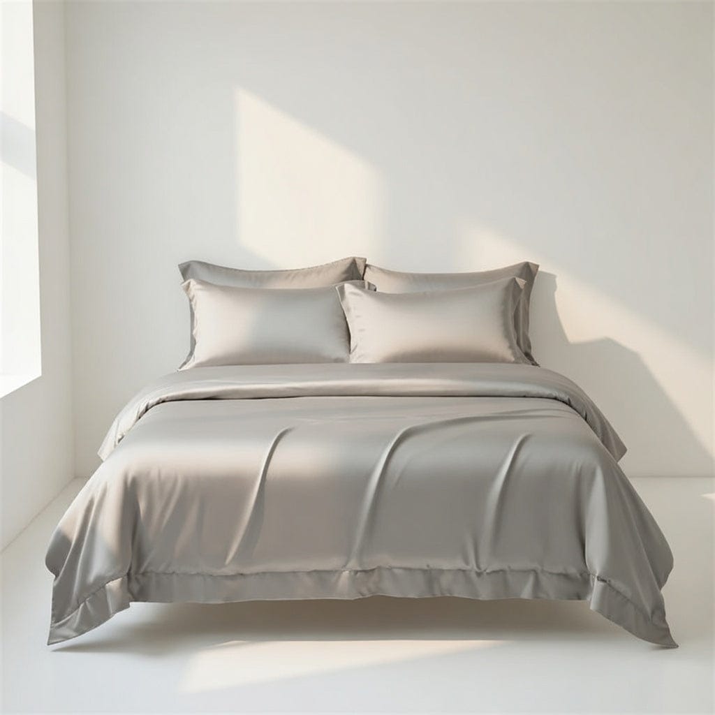 Houssea Housse de Couette Soie Grise - Luxe et Confort