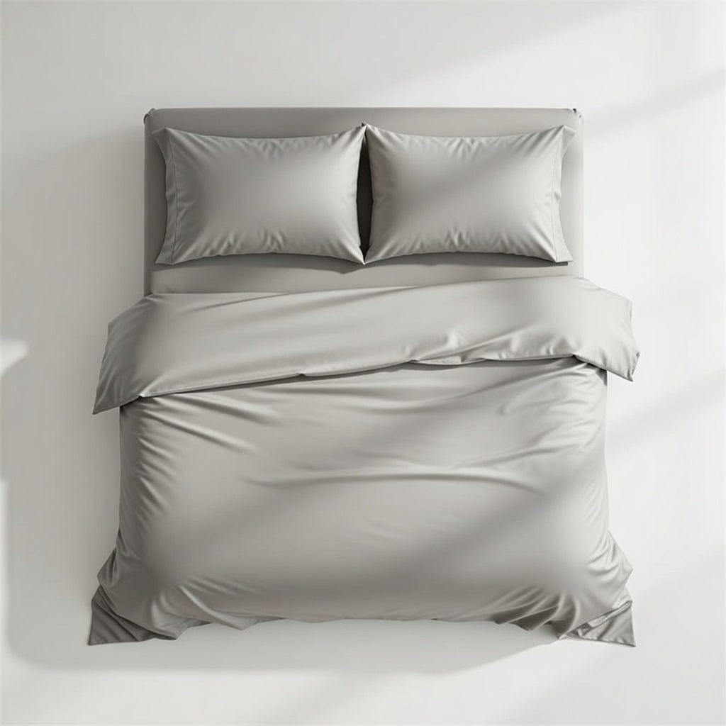 Houssea Housse de Couette Soie Grise - Luxe et Confort