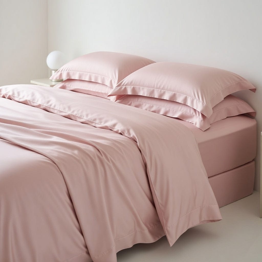 Houssea Housse de Couette Soie Rose - Luxe et Confort